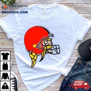 Minnesota Vikings Wearing Browns Logo Tshirt