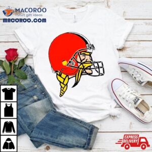 Minnesota Vikings Wearing Browns Logo Tshirt