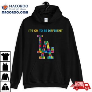 Mlb Los Angeles Dodgers Autism It S Ok To Be Differen Tshirt