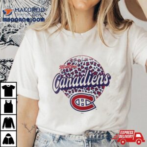 Montreal Canadiens Nhl Personalized Leopard Print Logo Tshirt