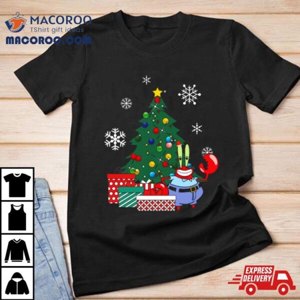 Mr Krabs Around The Christmas Tree Spongebob Shirt