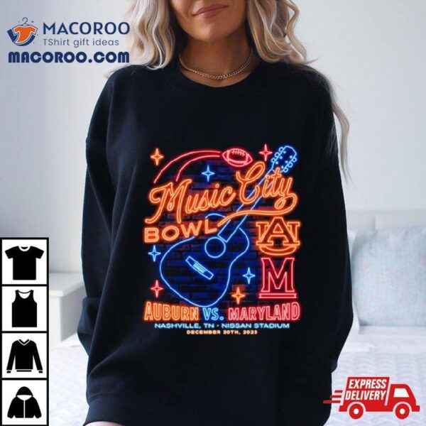 Music City Bowl Auburn Vs Maryland On Nashville Tn Nissan Stadium December 30th 2023 T Shirt