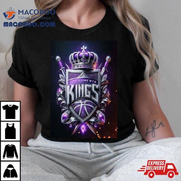 Nba Realistic Logo Of Sacramento Kings Shirt