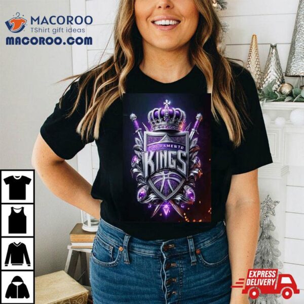 Nba Realistic Logo Of Sacramento Kings Shirt