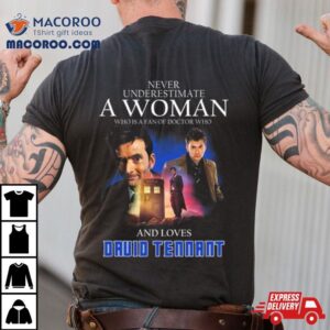 Never Underestimate A Woman Who Is A Fan Of Doctor Who And Loves David Tennant Tshirt