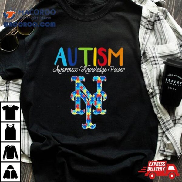 New York Mets Autism Awareness Knowledge Power Shirt