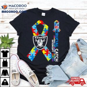 Nfl Las Vegas Raiders Crucial Catch Intercept Autism Tshirt