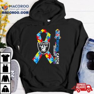 Nfl Las Vegas Raiders Crucial Catch Intercept Autism Tshirt