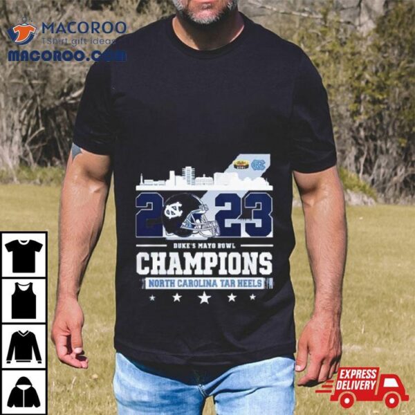 North Carolina Tar Heels Skyline 2023 Duke’s Mayo Bowl Champions Shirt