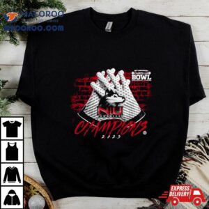 Northern Illinois Huskies 2023 Camellia Bowl Champions Gloves Shirt