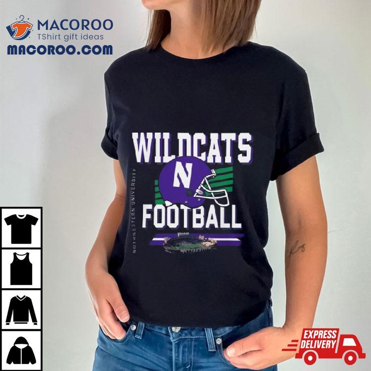 Northwestern Wildcats Helmet And Ryan Field T Shirt Northwestern Wildcats Helmet And Ryan Field T Shirt