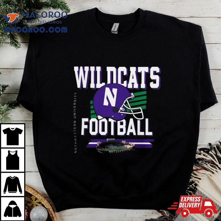 Northwestern Wildcats Helmet And Ryan Field T Shirt Northwestern Wildcats Helmet And Ryan Field T Shirt