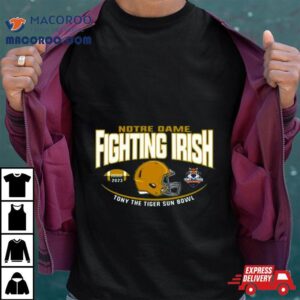 Notre Dame Fighting Irish 2023 Tony The Tiger Sun Bowl Head To Head Shirt