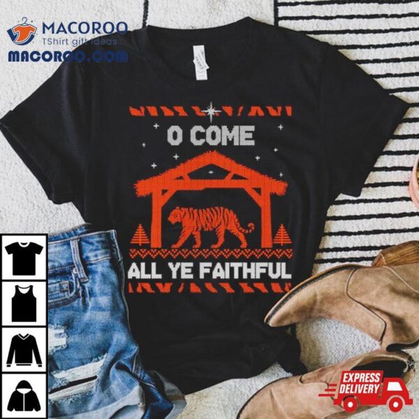 O Come All Ye Faithful Cincinnati Football Ugly Christmas Shirt