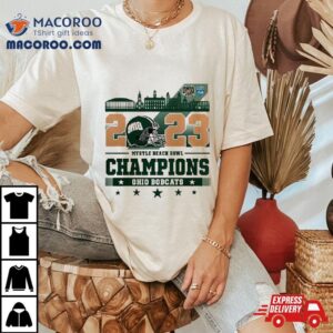 Ohio Bobcats Football White Design Myrtle Beach Bowl Champions Tshirt