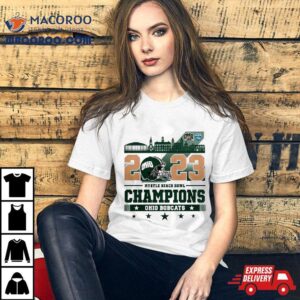 Ohio Bobcats Football White Design Myrtle Beach Bowl Champions Tshirt