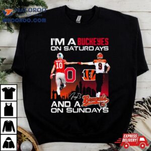 Ohio State Buckeyes On Saturdays Cincinnati Bengals On Sundays Tshirt