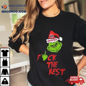 Ohio State Buckeyes Santa Grinch Hat Fuck The Rest Christmas Tshirt