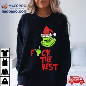 Oklahoma Sooners Santa Grinch Hat Fuck The Rest Christmas Shirt