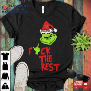 Oklahoma Sooners Santa Grinch Hat Fuck The Rest Christmas Tshirt