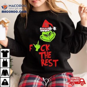 Oklahoma Sooners Santa Grinch Hat Fuck The Rest Christmas Tshirt