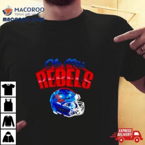 Ole Miss Rebels Football Glossy Helme Tshirt