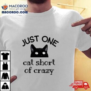 One Cat Short Of Crazy Funny Quote Black Cat Shirt