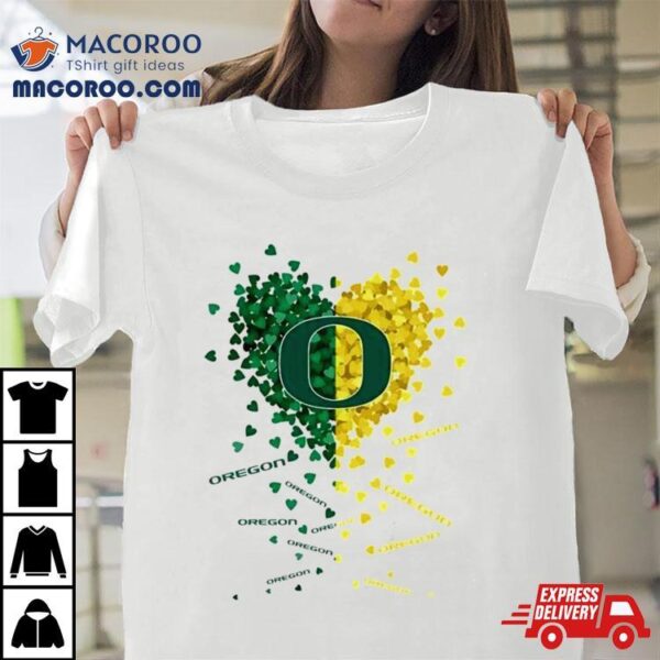 Oregon Ducks Tiny Heart Shape 2023 Shirt