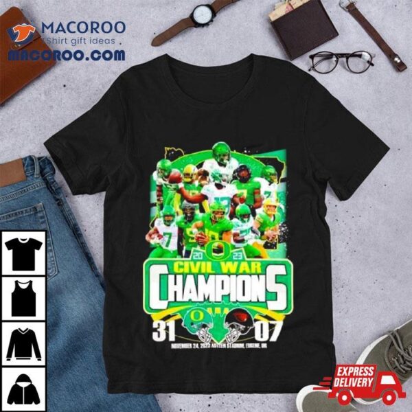 Oregon Ducks Vs Oregon State Beavers Civil War Champions 2023 T Shirt