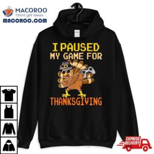 Paused My Game Thankful Video Gamer Boys Thanksgiving Shirt