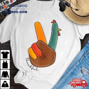 Peace Sign Turkey Hand Toddler Thanksgiving Kids Tshirt