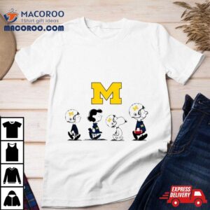 Peanuts Characters Snoopy Waking Michigan Wolverines Football Tshirt