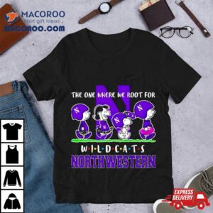 Peanuts Characters The One Where We Root For Northwestern Wildcats Friends Tshirt