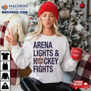 Peoria Rivermen Arena Lights And Hockey Fights Tshirt