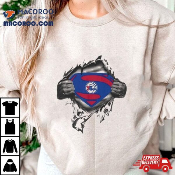 Philadelphia 76ers Blood Inside Superman Shirt