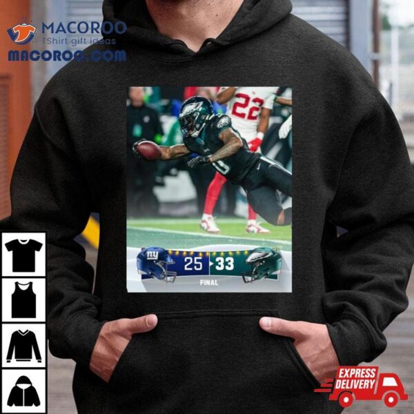 Philadelphia Eagles Win 33 25 New York Giants 2023 Holiday Game Final Score Shirt