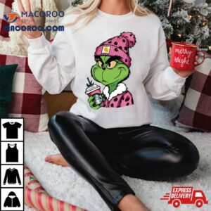 Pink Grinch Boujee Drink Starbucks Christmas Tshirt