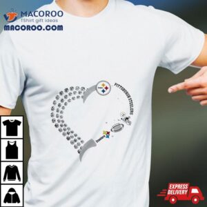 Pittsburgh Steelers Football Heart Helmet Logo Gift Tshirt