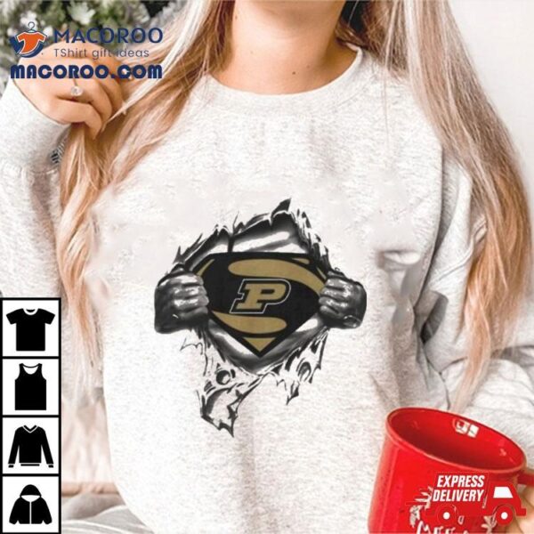 Purdue Boilermakers Blood Inside Superman Shirt