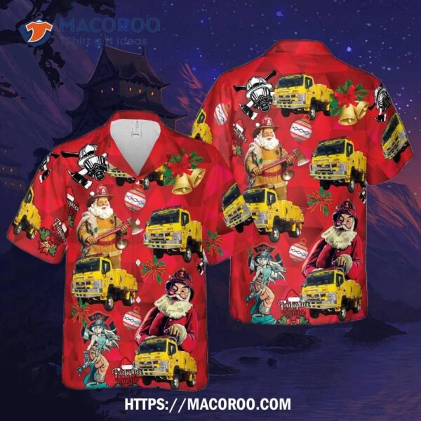 Queensland Rural Fire Service Truck Christmas Hawaiian Shirt