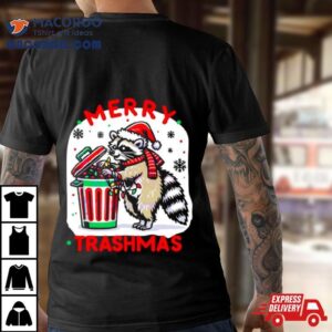 Raccoon Santa Merry Trashmas Christmas Tshirt