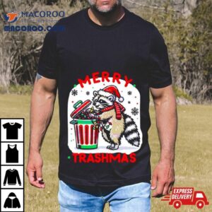 Raccoon Santa Merry Trashmas Christmas Tshirt