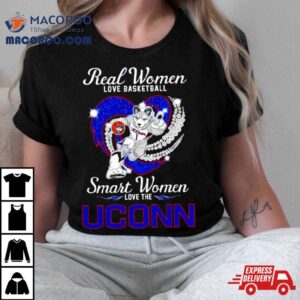 Real Women Love Basketball Smart Women Love The Uconn Huskies Tshirt