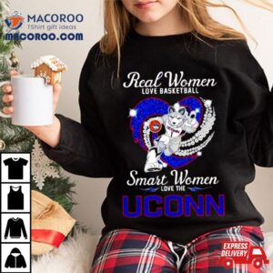 Real Women Love Basketball Smart Women Love The Uconn Huskies Tshirt