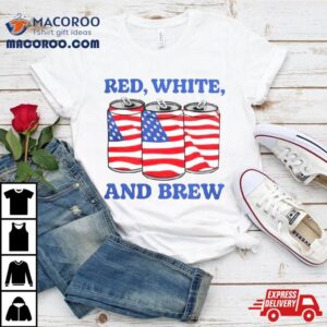 Red White And Brew American Flag Tshirt