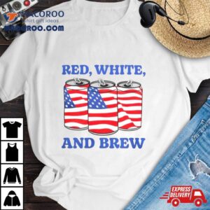 Red White And Brew American Flag Tshirt