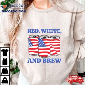 Red White And Brew American Flag Tshirt