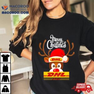 Reindeer Dhl Logo Merry Christmas Tshirt