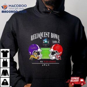 Reliaquest Bowl Lsu Vs Wisconsin Raymond James Stadium Tampa Fl College Bowl Games Head To Head Helme Tshirt