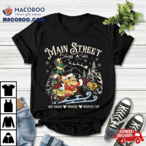 Retro Main Street Sleigh Rides Merry Christmas T Shirt